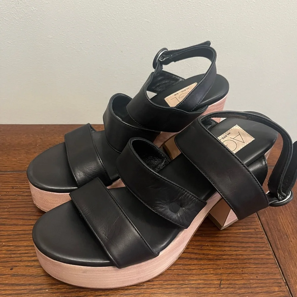AGL‎ Sista Multi band black leather heel  Sandal- Size 40